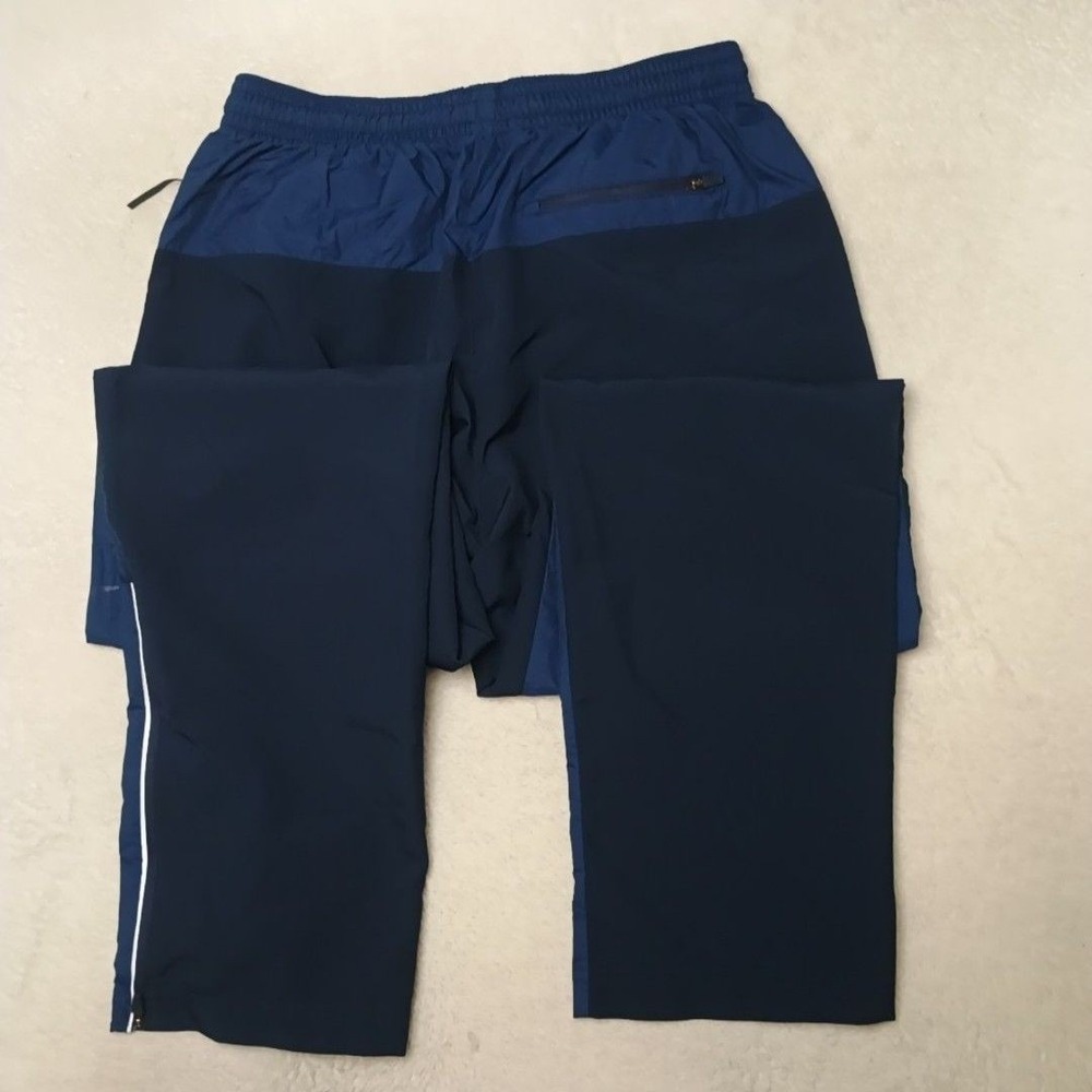 Adidas Track Pants Mens S Blue Nylon Soccer Colorblock Zip Pocket Ankle Zip Team - Picture 5 of 13